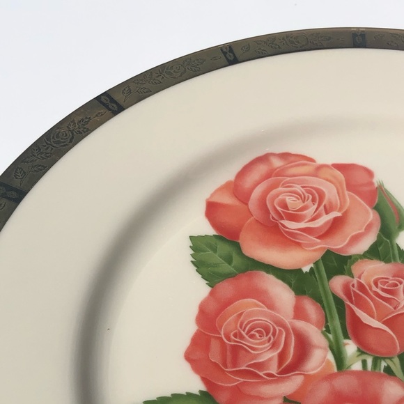 Gorham True Vintage Fine China Porcelain 1976 Cathedral Pink Roses Art Plate - Picture 7 of 16